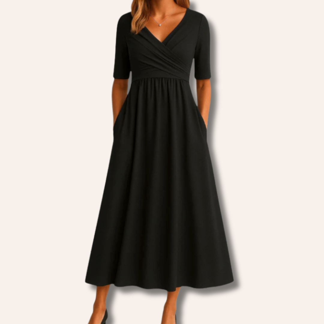 Moore | Crossed Short Sleeve Dress