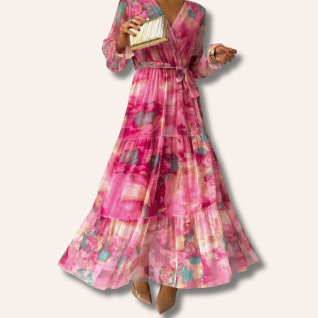Moore | Floral Pattern Dress With Sleeves