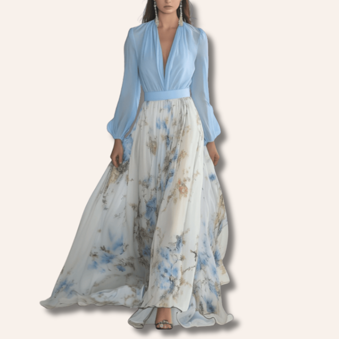 Moore | Long Dress with Floral Print