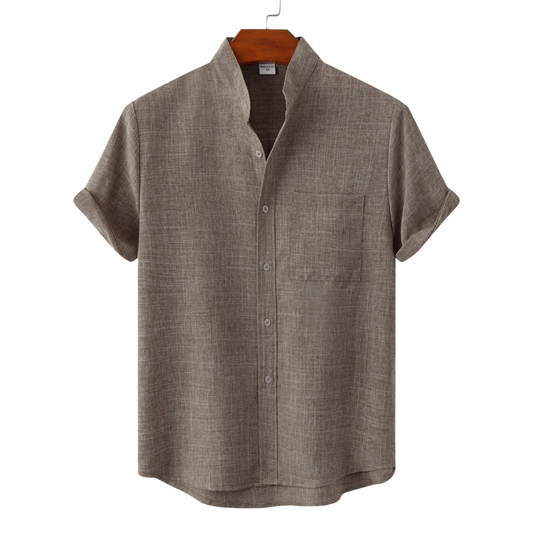 Moore | Solid Cotton Shirt with Buttons