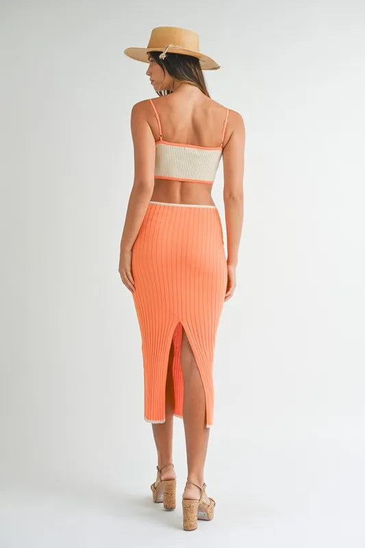 Moore | Ribbed Knitted Cutout Dress