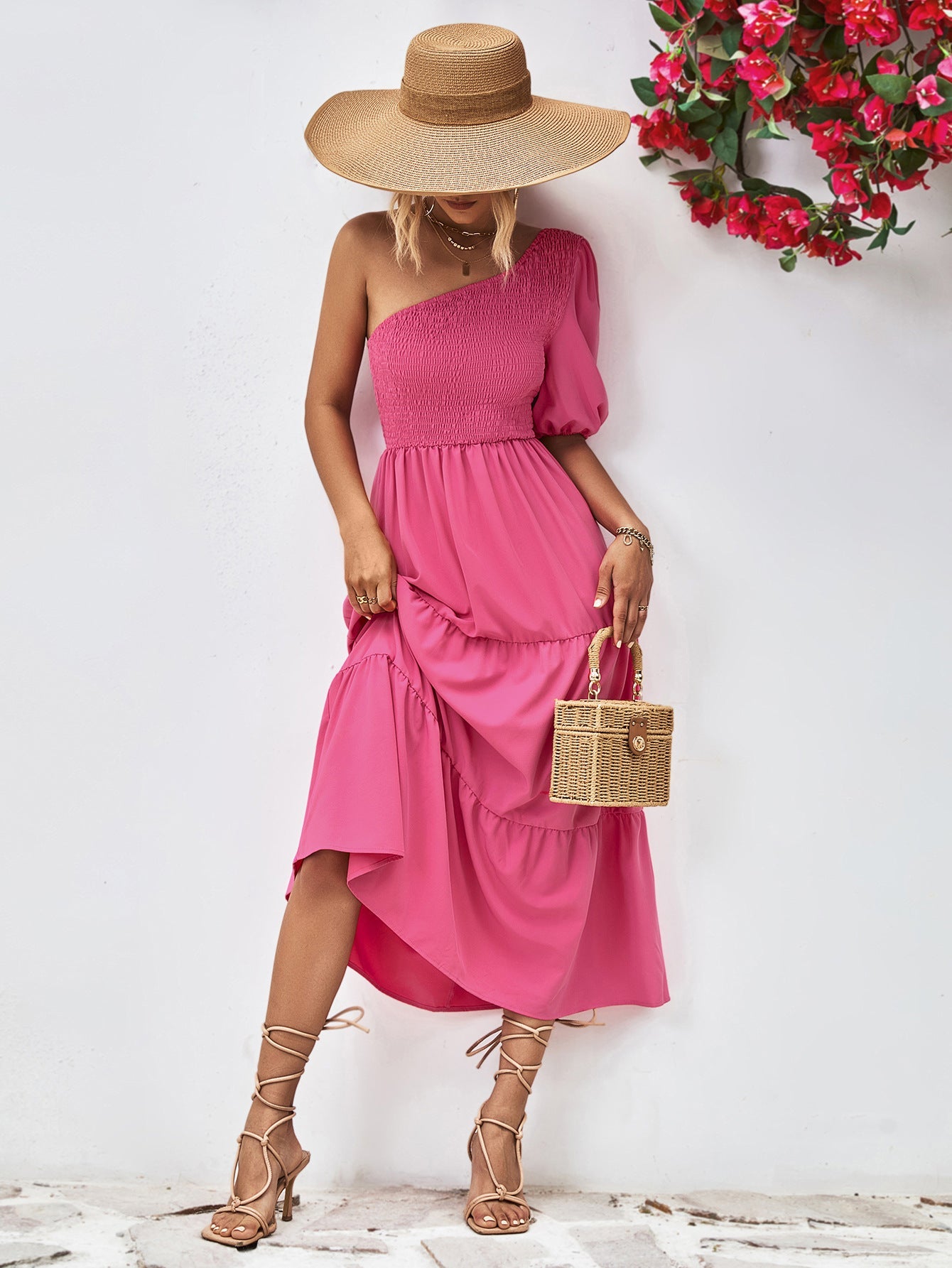 Moore | One-Shoulder Midi Dress