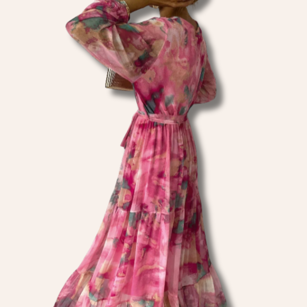 Moore | Floral Pattern Dress With Sleeves