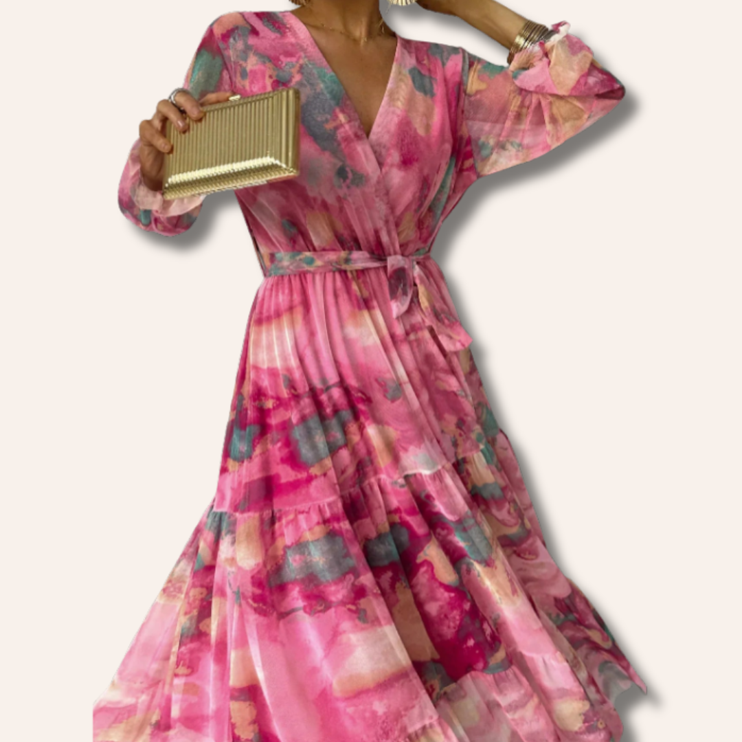 Moore | Floral Pattern Dress With Sleeves