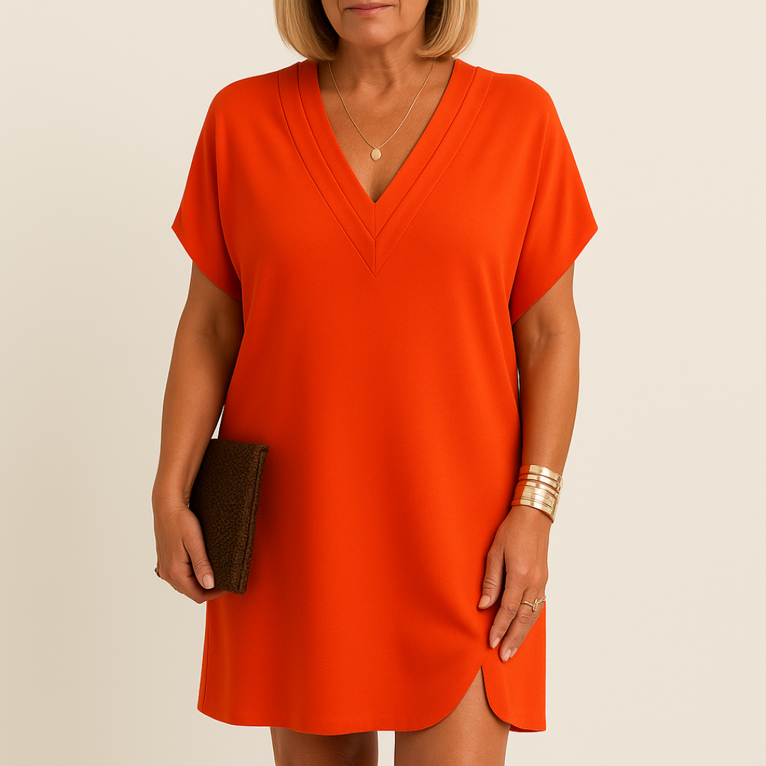 Moore | Premium Half Sleeve V Neck Dress