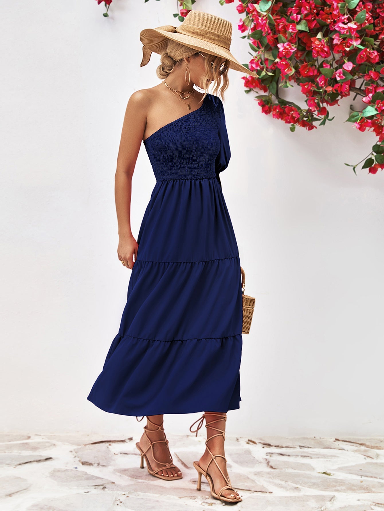 Moore | One-Shoulder Midi Dress