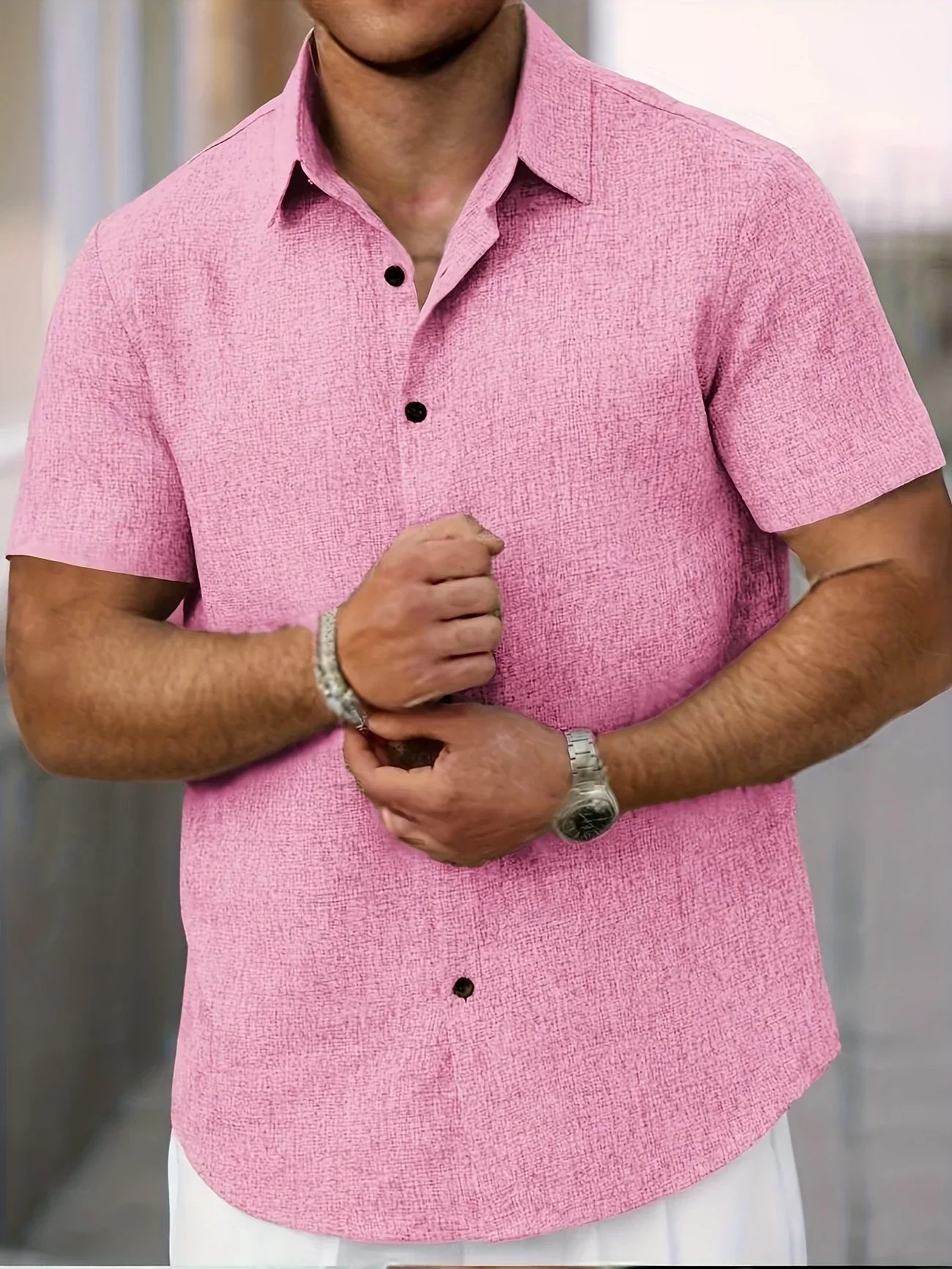 Moore | Lightweight Short-Sleeve Linen Blend Shirt