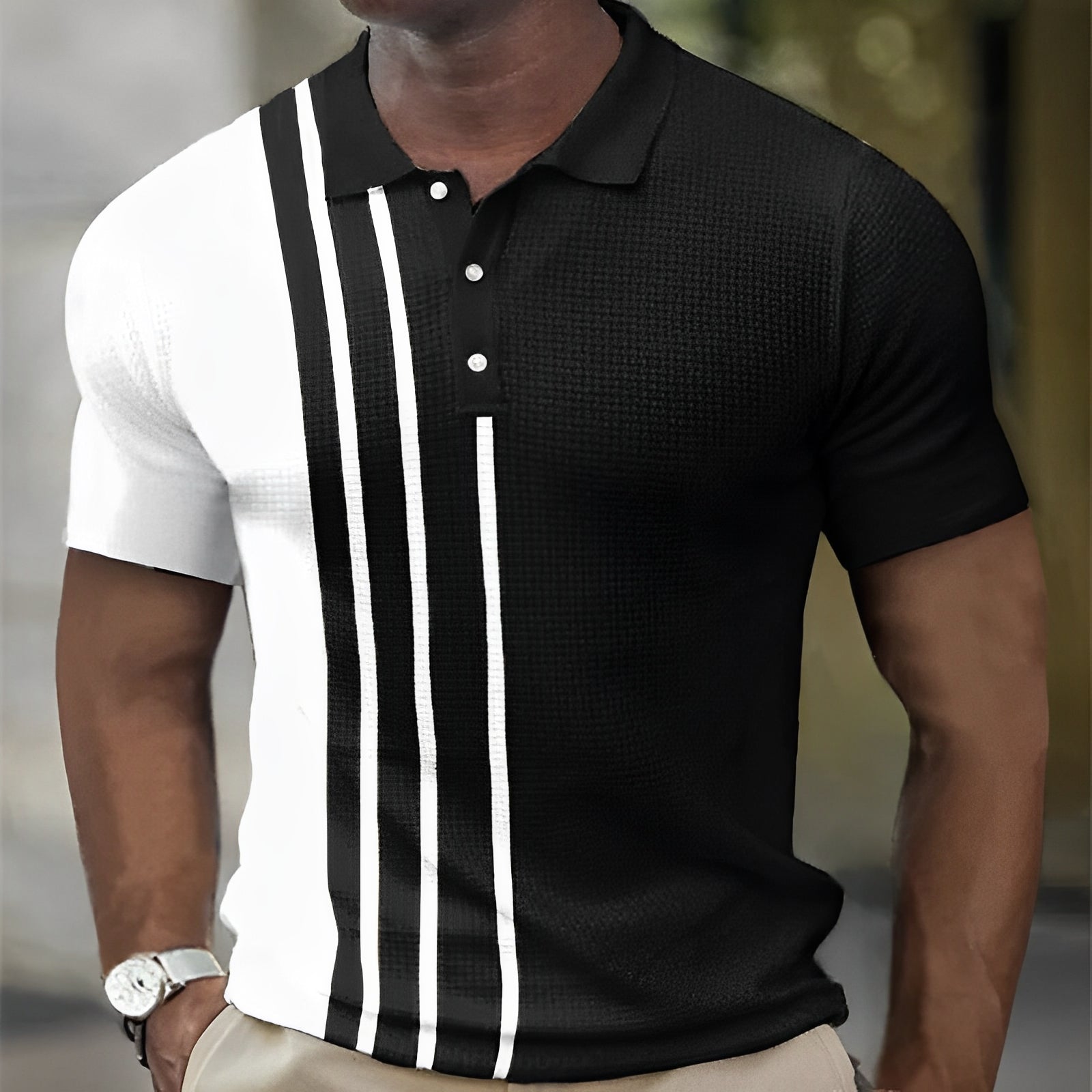 Moore | Polo Shirt With Stylish Stripes