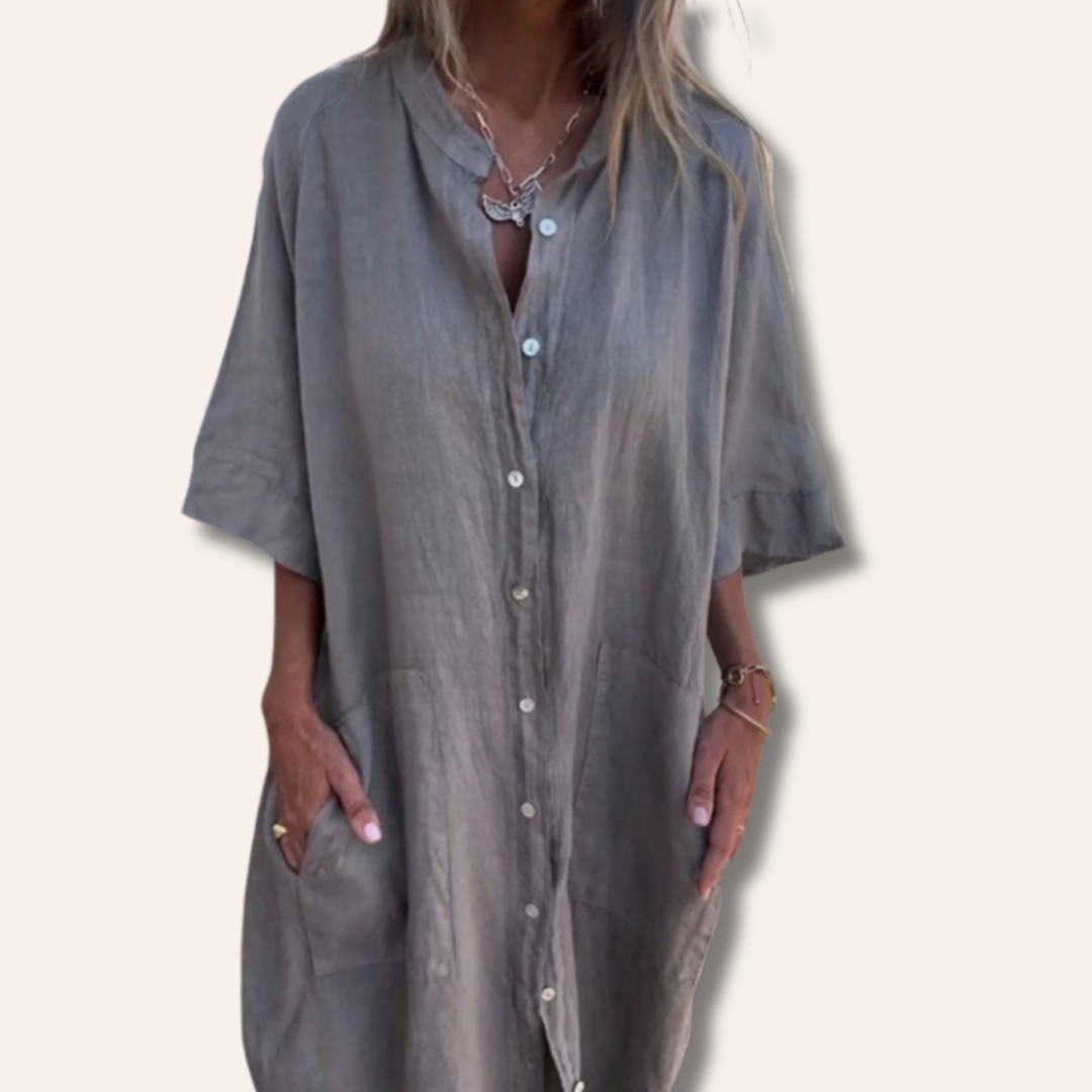 Moore | Casual Ankle-Length Shirt Dress