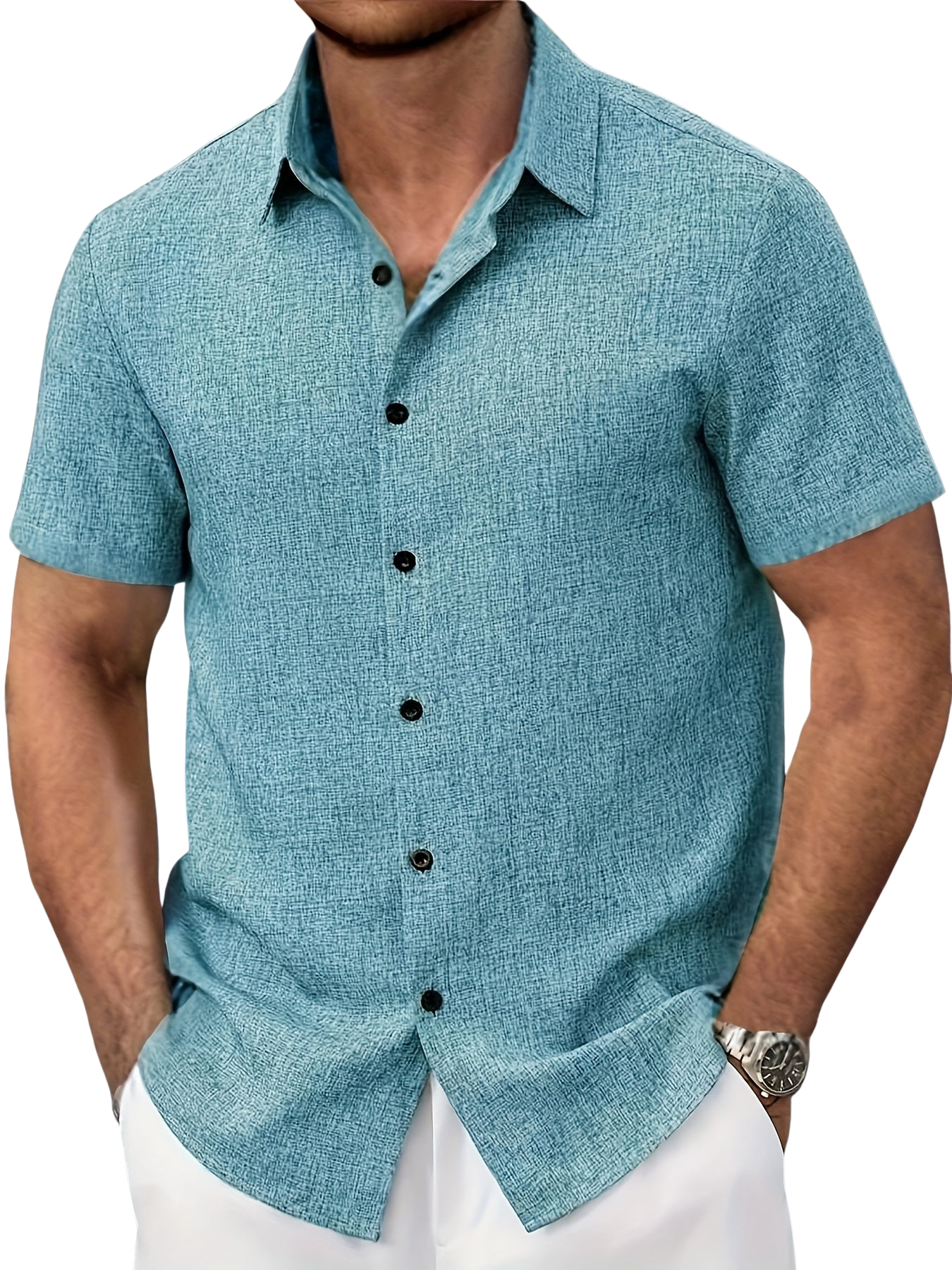 Moore | Lightweight Short-Sleeve Linen Blend Shirt