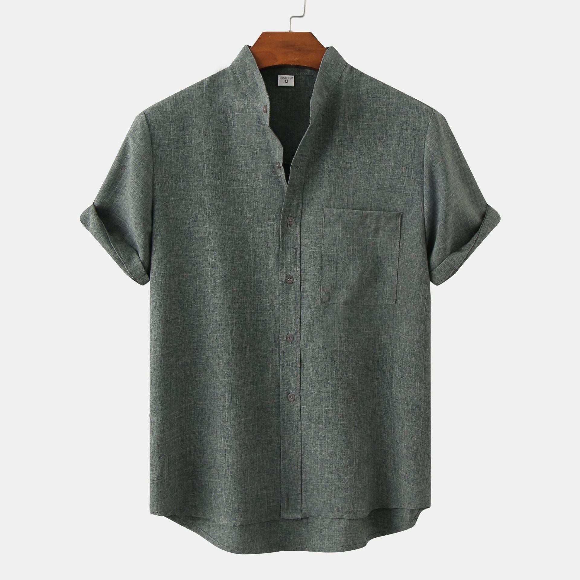 Moore | Solid Cotton Shirt with Buttons