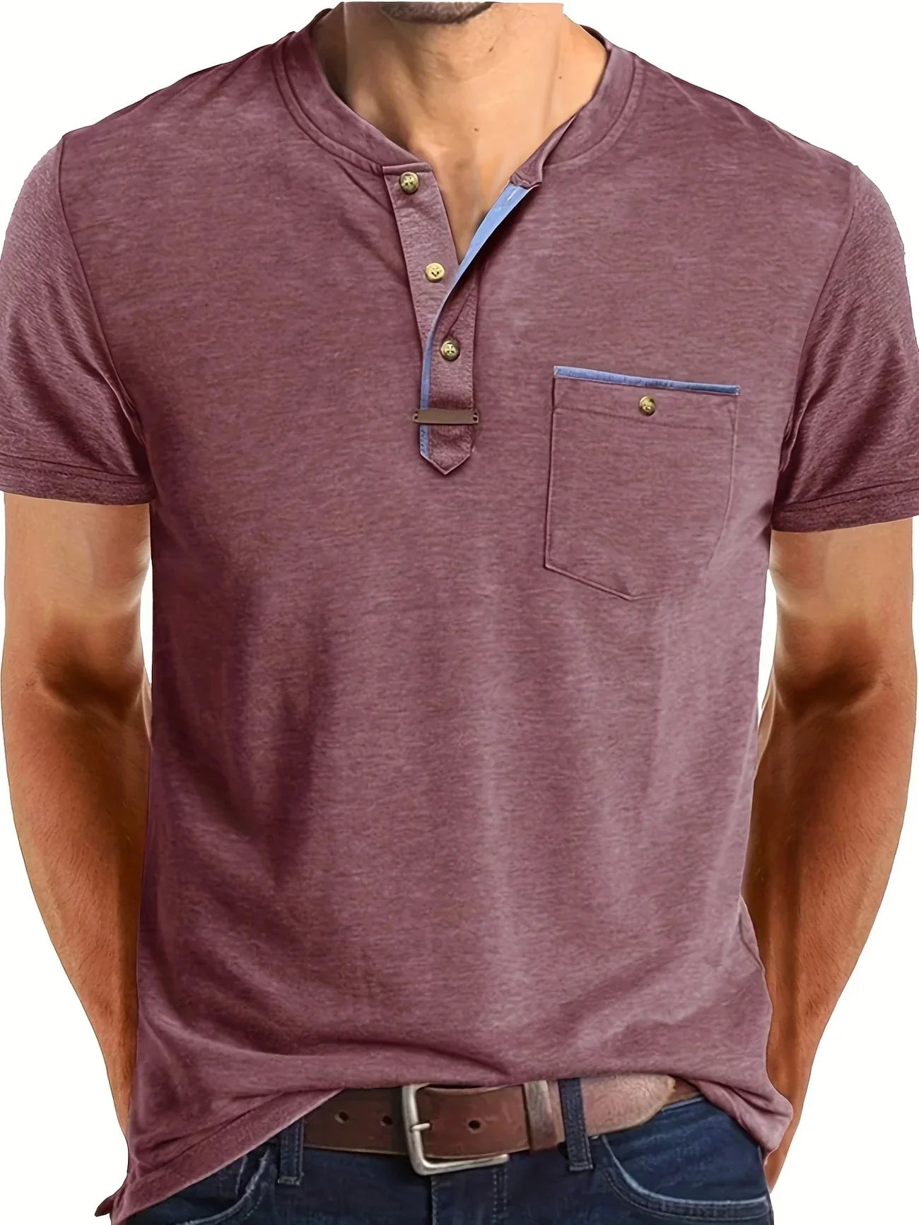 Moore | Elegant Round Neck T-shirt with Pocket