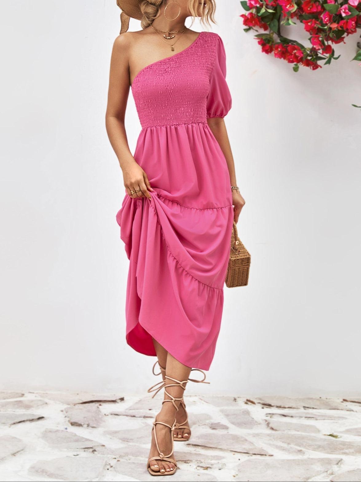 Moore | One-Shoulder Midi Dress