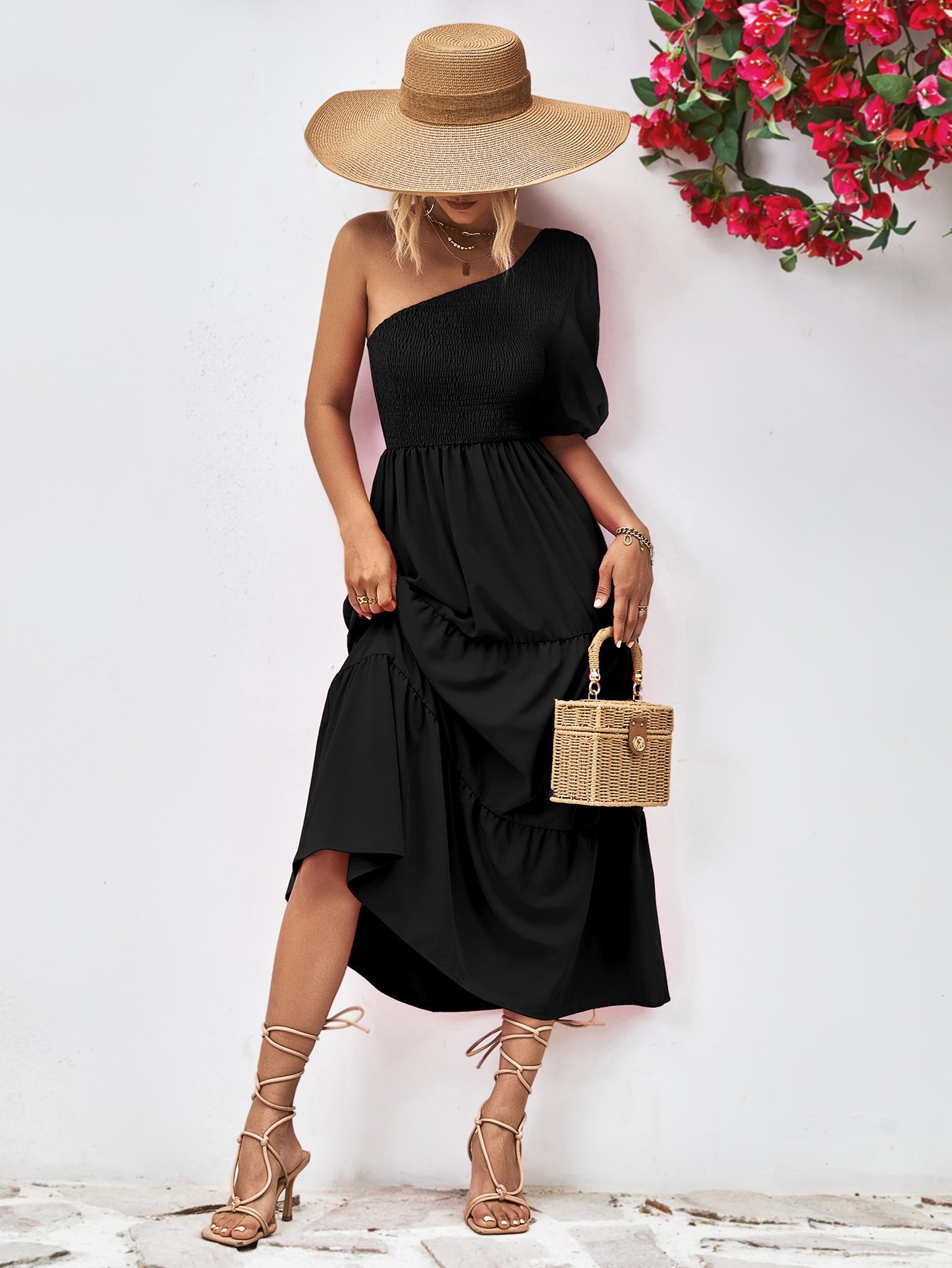 Moore | One-Shoulder Midi Dress